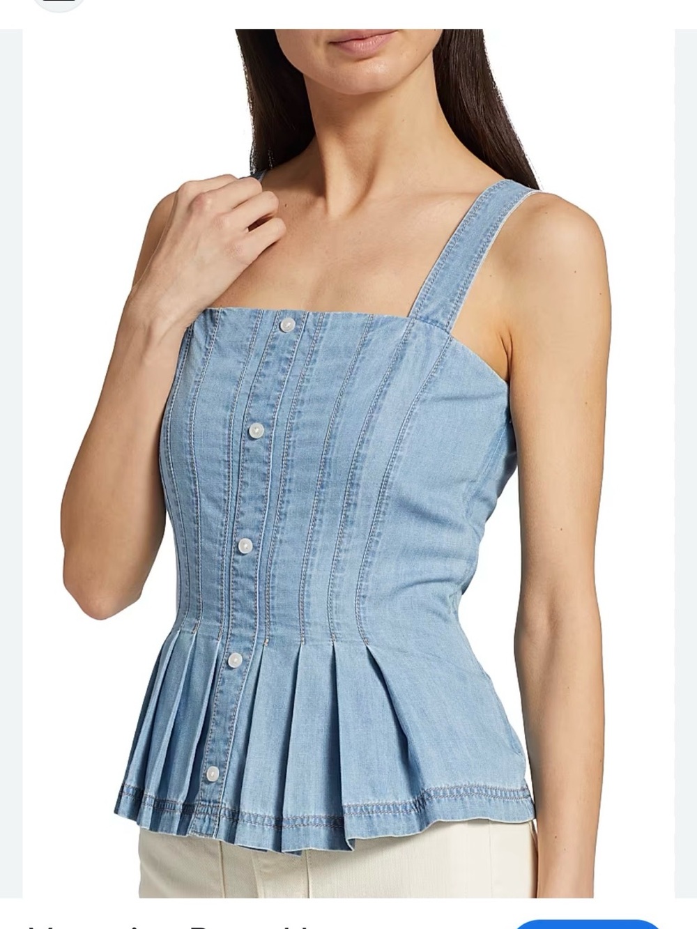 Veronica Beatd Laura Denim Peplum top - Picture 3 of 9